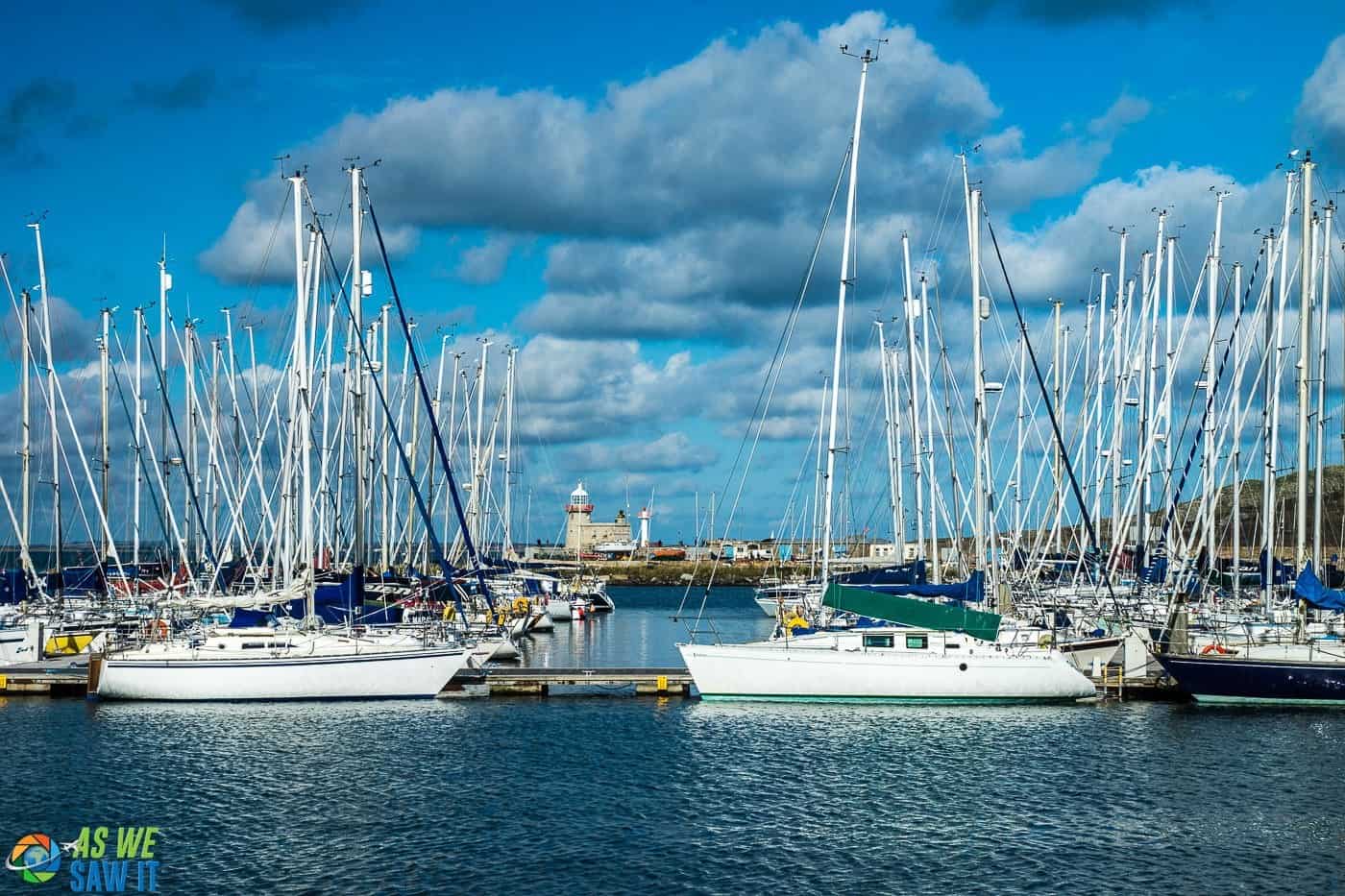 boats on the water in Howth Ireland