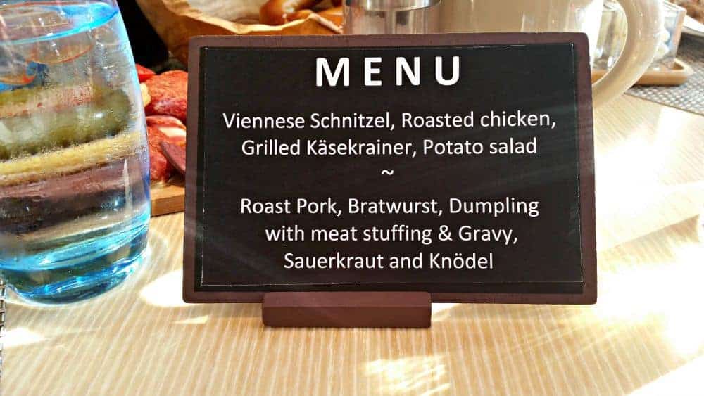 Viking German Night Menu