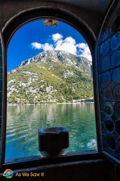 Window on the Bay of Kotor, Montenegro