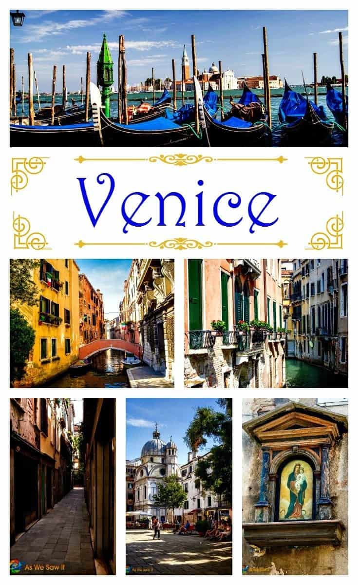 A collage of sights seen when you want to get lost in Venice Italy