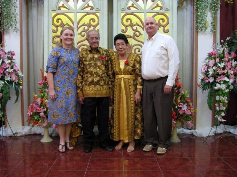 Standing with Mama and Papa at their 50th anniversary party