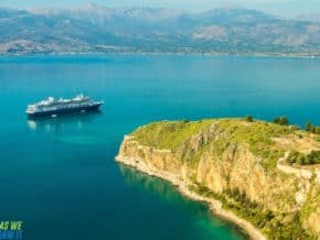 Our Holland America cruise ship in Nafplion, Greece