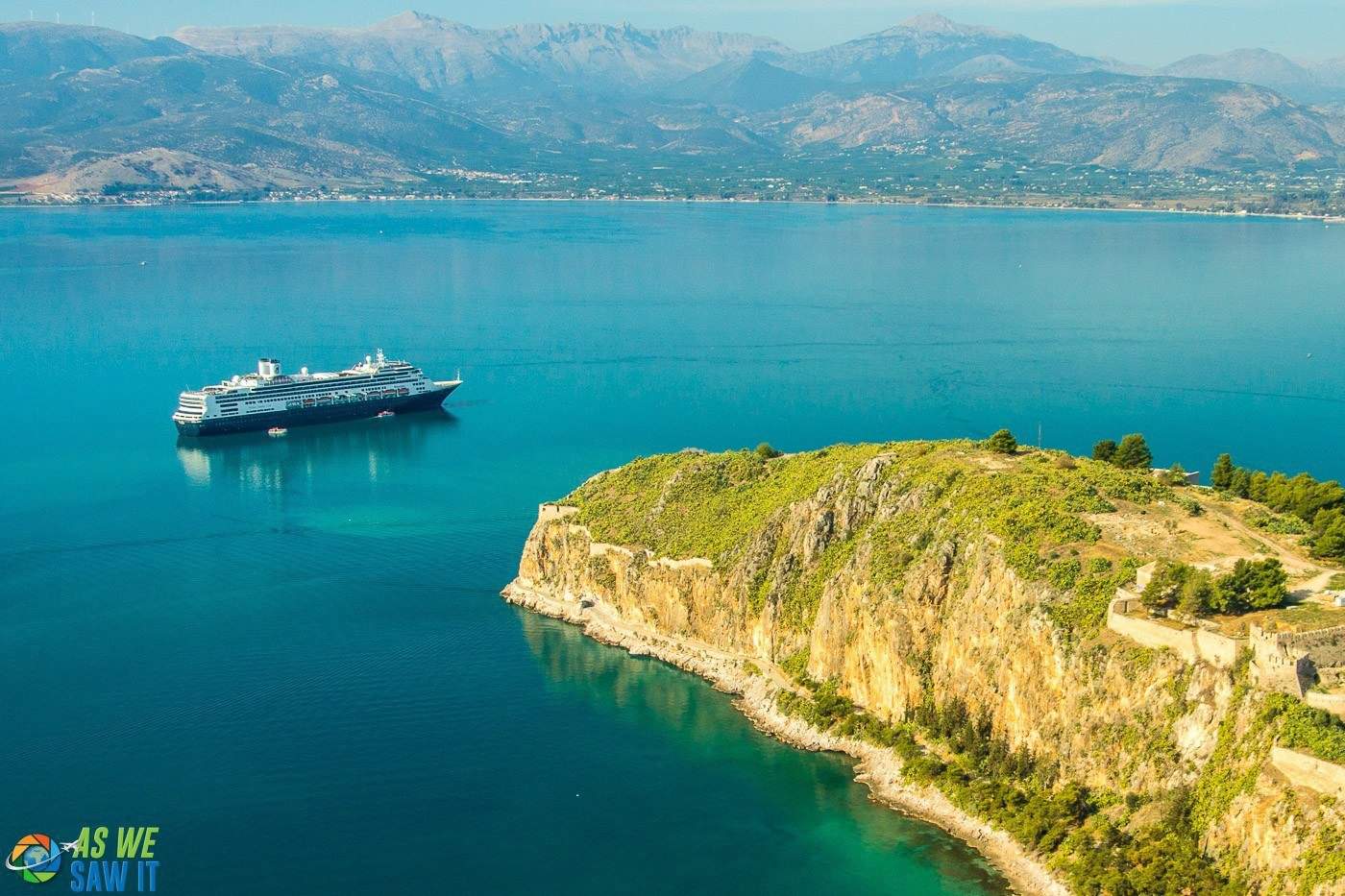 Our Holland America cruise ship in Nafplion, Greece