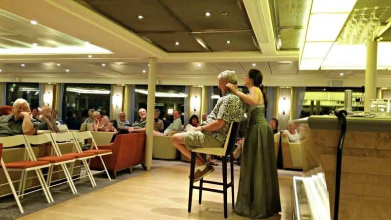 Performance on a river cruise