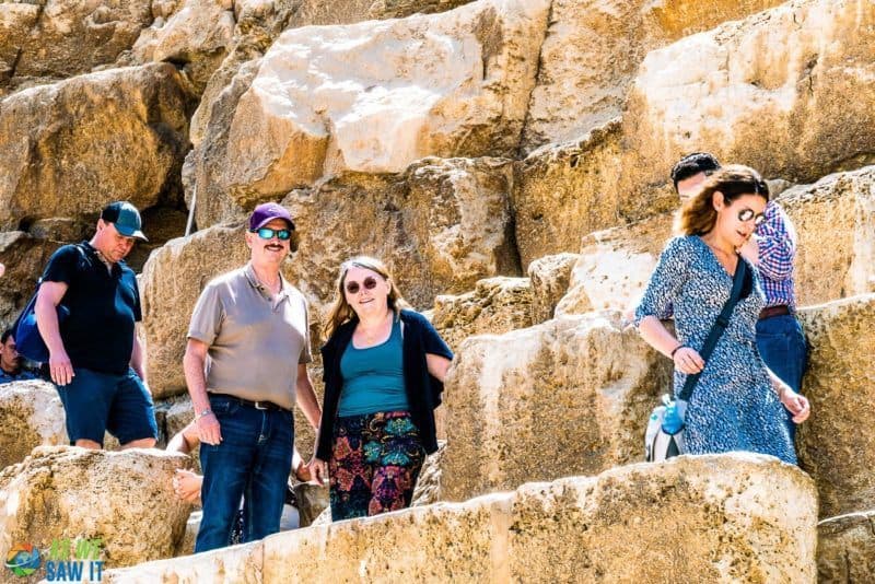 Dan & Linda on the Giza Pyramid. Egypt is