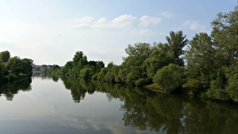 Our morning balcony view heading toward Bamberg on our river cruise