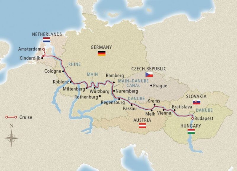 Viking Grand European Tour itinerary map