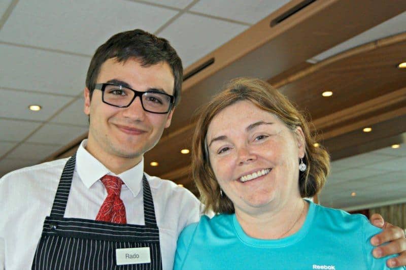 Author with a waiter in Bratislava