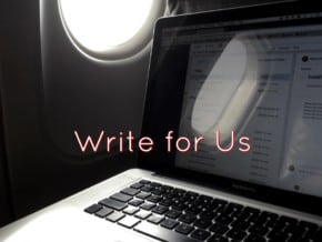 Laptop on a plane - share your travel writing