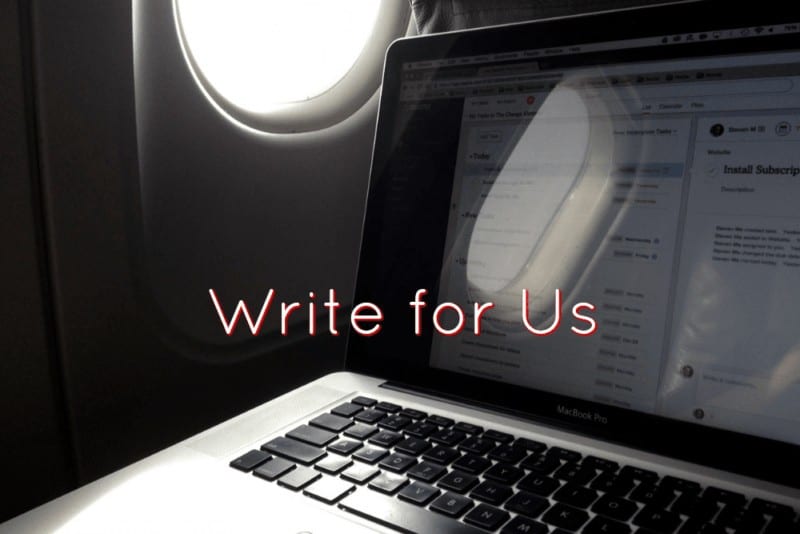 Laptop on a plane - share your travel writing